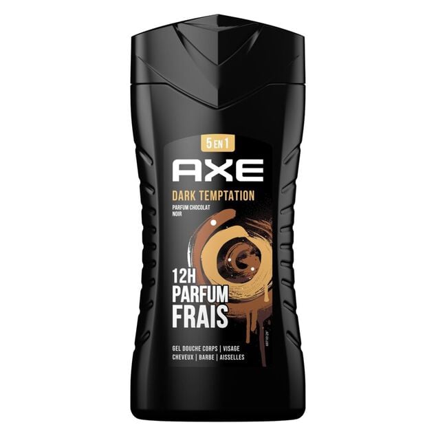 Gel douche homme Axe 5en1 Dark Temptation 12H chocolat noir 250ml