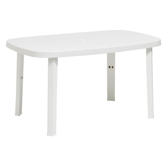 Table de jardin rectangulaire 6 personnes Viva blanche 137x85xH72cm