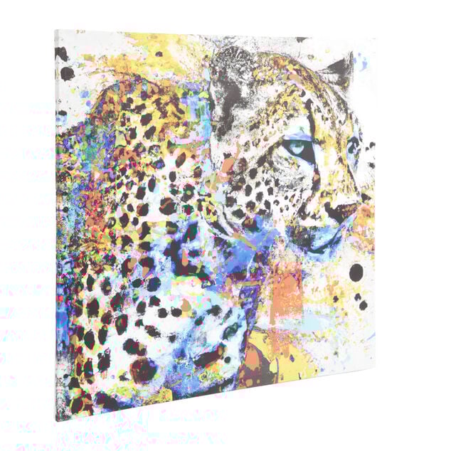 Toile imprim&eacute;e motif panth&egrave;re 60x60cm