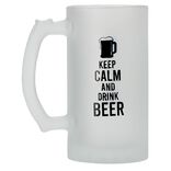 Chope de bi&egrave;re en verre imprim&eacute; humour