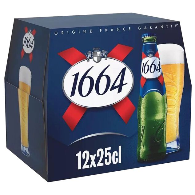 Bière 1664 pack bouteille verre 12x25cl