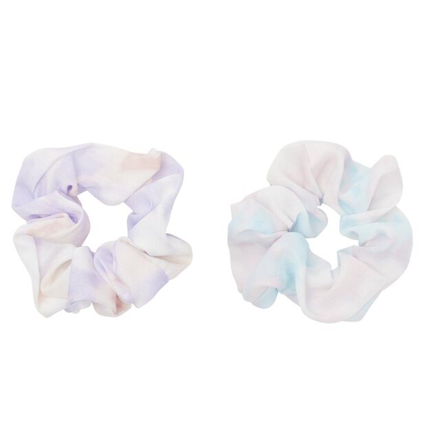 Chouchou en tissu x2 &agrave; motif &Oslash;7cm (2 mod&egrave;les)