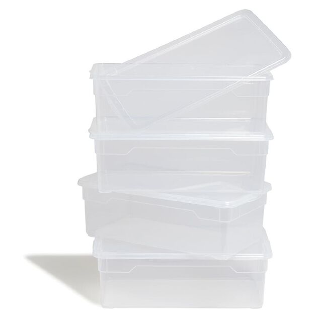 Lot de 4 box 11L plastique transparent