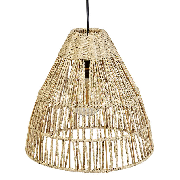 Suspension avec abat jour en cordage imitation jute naturel