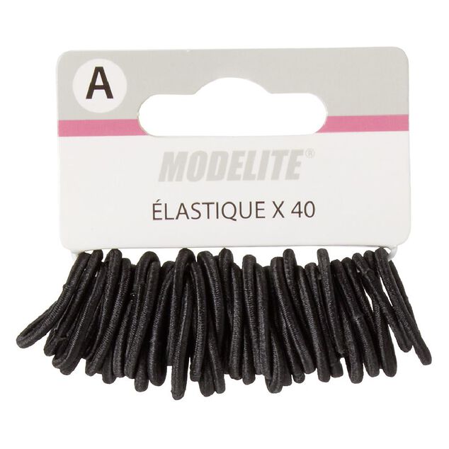 Mini élastique sans métal noir x40