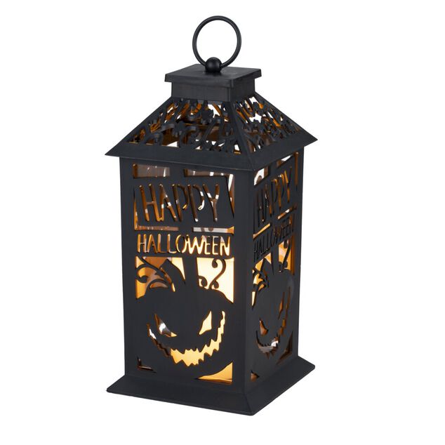 Lanterne Happy Halloween LED blanc chaud