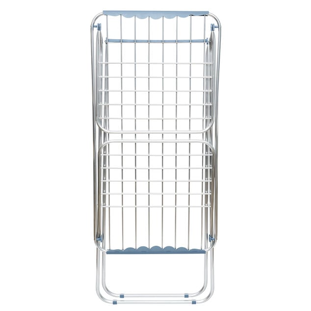 S&eacute;choir &agrave; linge horizontal &eacute;tendoir avec rabats aluminium noir