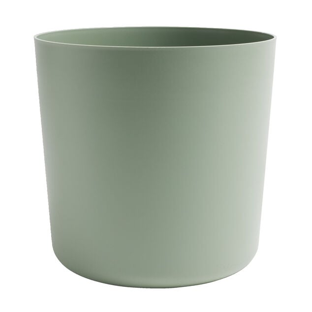 Pot rond cylindrique plastique vert sauge &Oslash;30xH29cm