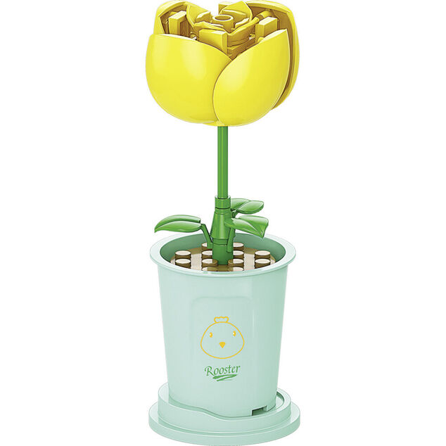 Fleur &agrave; construire rose 34 pi&egrave;ces