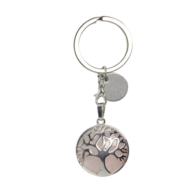Porte cl&eacute; avec m&eacute;daillon arbre de vie - 3 coloris