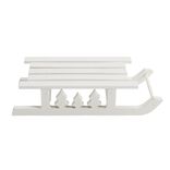 Luge décorative à poser en bois blanc 26x11xH6cm