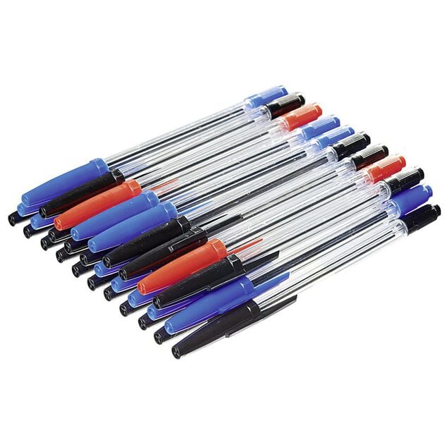 Stylo bille noir bleu et rouge x32