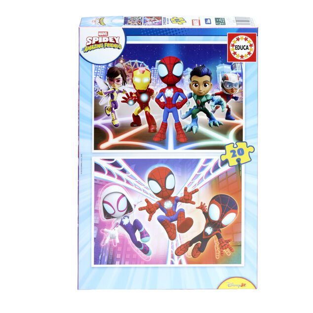 Puzzle enfant x2 Spidey 20 pi&egrave;ces recto-verso