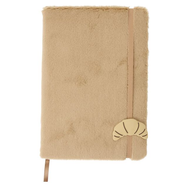 Carnet de note A5 toucher doux &eacute;lastique lat&eacute;ral fantaisie croissant 14,8x21cm