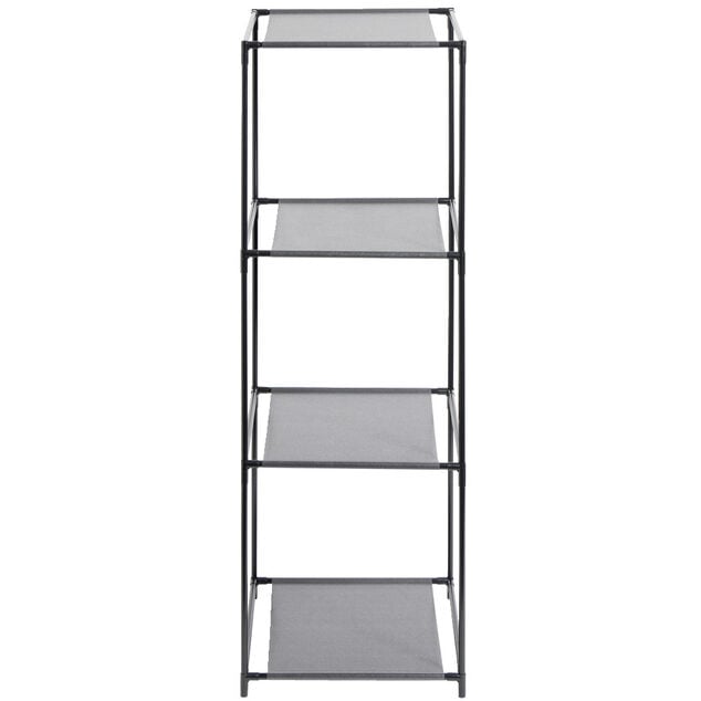 &Eacute;tag&egrave;re 4 niveaux 3 compartiments m&eacute;tal noir 35x35xH102cm