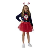 Ensemble tutu avec serre-tête Père Noël rouge fille