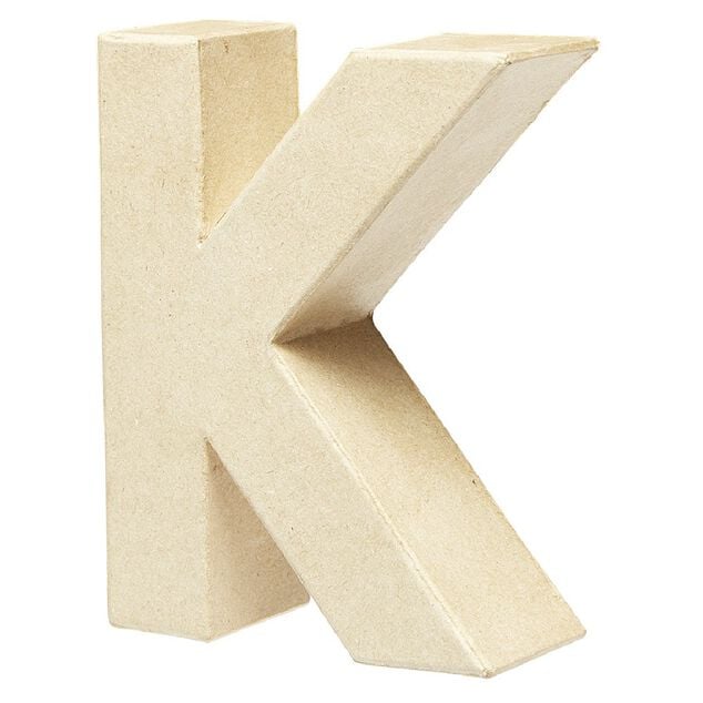 Lettre K &agrave; d&eacute;corer en papier mach&eacute;