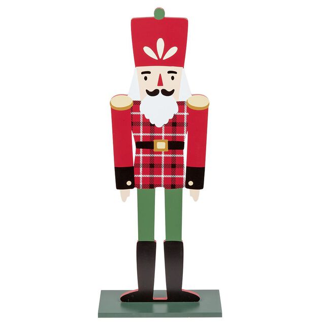 Soldat Casse-Noisette rouge d&eacute;co de No&euml;l &agrave; poser