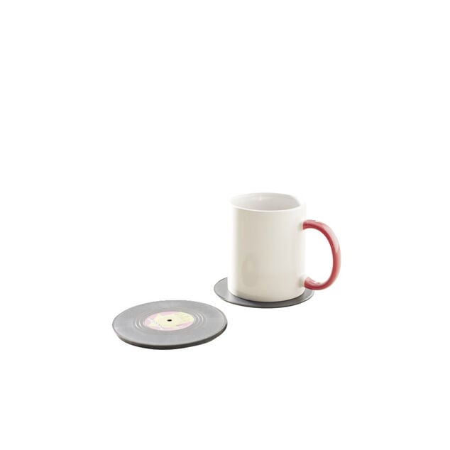 Dessous de verre forme vinyle &Oslash;10,5cm 4 pi&egrave;ces