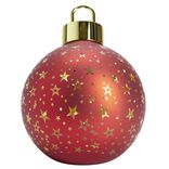 Boule de No&euml;l lumineuse &agrave; poser en verre rouge &Oslash;15xH18cm