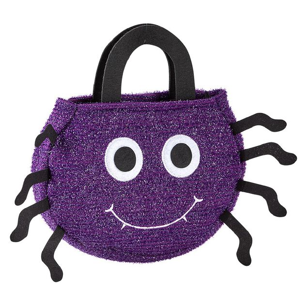 Sac &agrave; bonbons Halloween araign&eacute;e violet