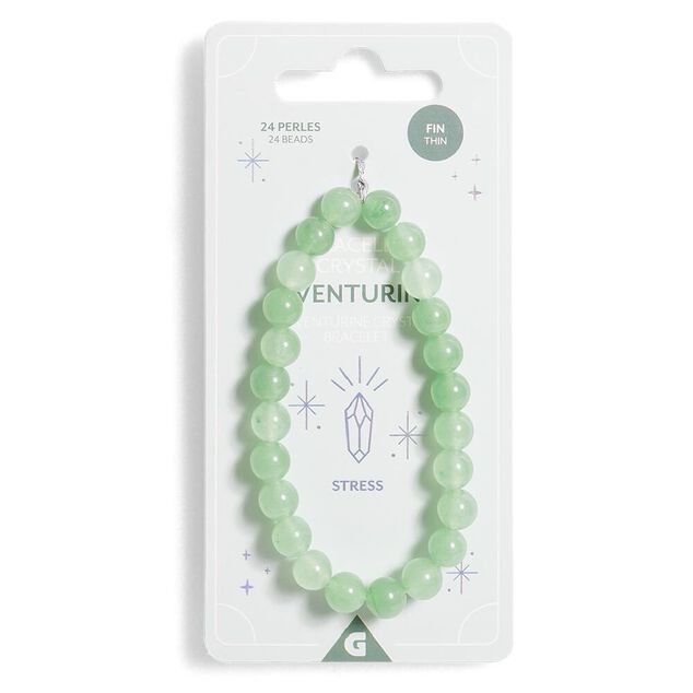 Bracelet crystal large 26 perles aventurine vert - Stress