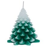 Bougie sapin No&euml;l vert et blanc &Oslash;7xH9cm