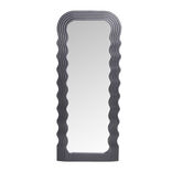 Miroir Wavy contours ondulés plastique noir 46x110cm