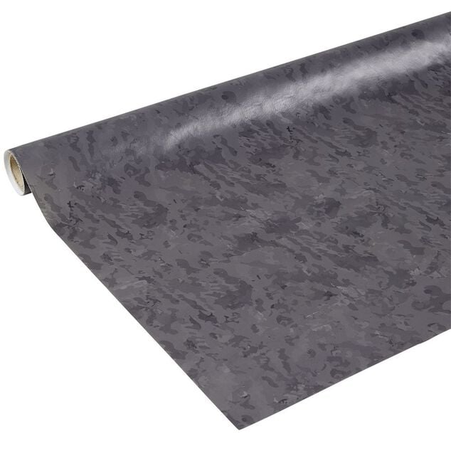 Nappe rectangulaire toile cir&eacute;e effet ardoise noir 140x250 cm