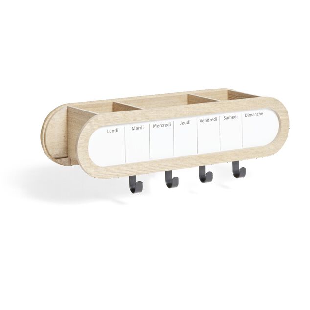 Étagère murale mémo semainier 48x15,5xH12cm
