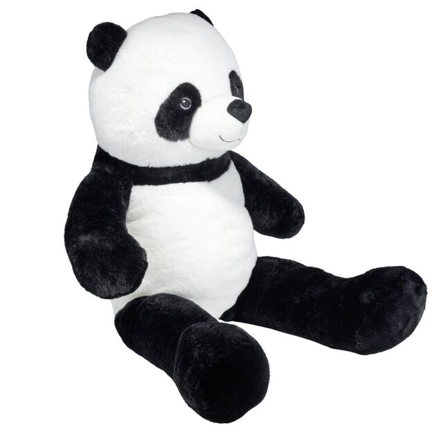 Peluche panda g&eacute;ant XXL polyester noir et blanc 40x30xH100cm