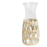 Carafe en verre transparent et raphia &Oslash;11,2xH24,7cm