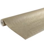 Nappe en papier gaufr&eacute; toile de lin beige ficelle 1,2x15m