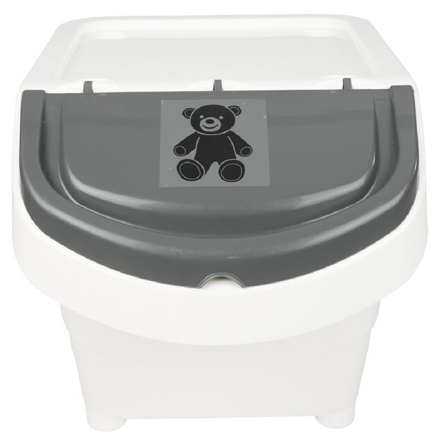 Bo&icirc;te de rangement blanche avec couvercle 20L