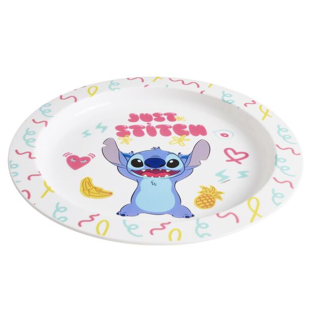 Assiette plate Stitch plastique blanc et multicolore &Oslash;22cm
