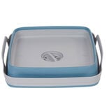 Bassine rétractable bouchon évideur grise et bleue