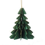 Sapin 3D à poser en papier certifié FSC® vert et doré H10cm
