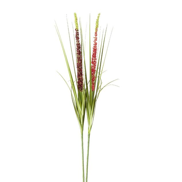 Fleur artificielle 1 tige liatris rouge clair ou fonc&eacute; H90cm