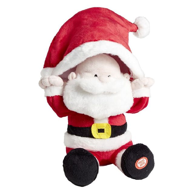 Peluche animée et musicale Père-Noël ou pingouin H34cm