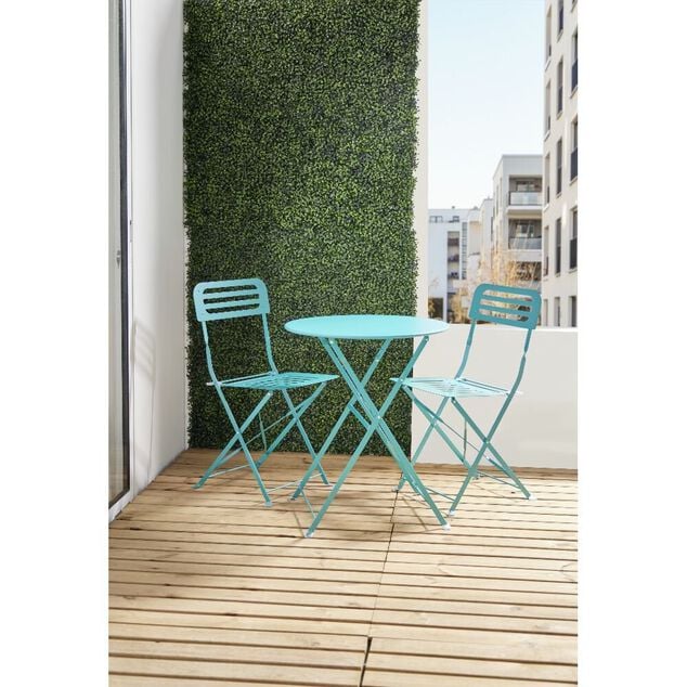 Chaise de jardin Rio pliante m&eacute;tal vert 41x45xH82cm