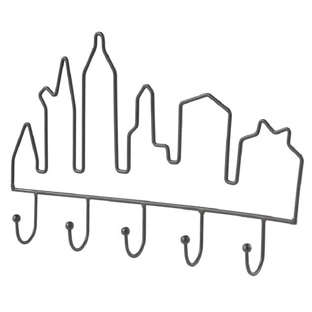 Pat&egrave;re indus m&eacute;tal noir 5 crochets L30,5cm