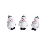 Lot de 3 d&eacute;corations de table forme bonhomme de neige