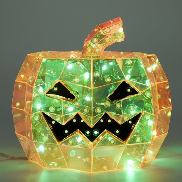 D&eacute;coration lumineuse Halloween LED USB t&ecirc;te de citrouille &Oslash;20xH17cm