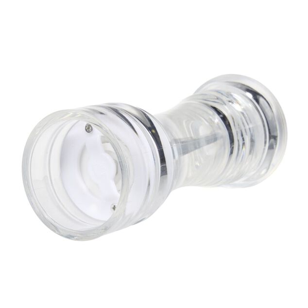 Moulin &agrave; sel et poivre x2 plastique transparent &Oslash;5xH14cm