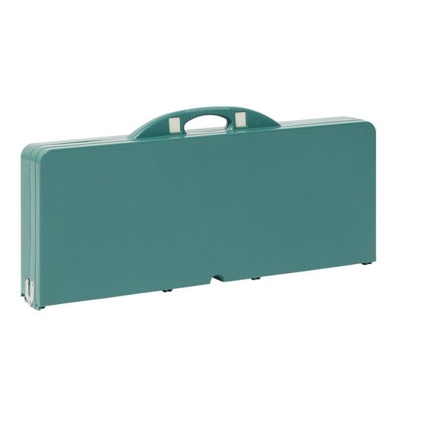 Table valise pliante avec si&egrave;ges bleu