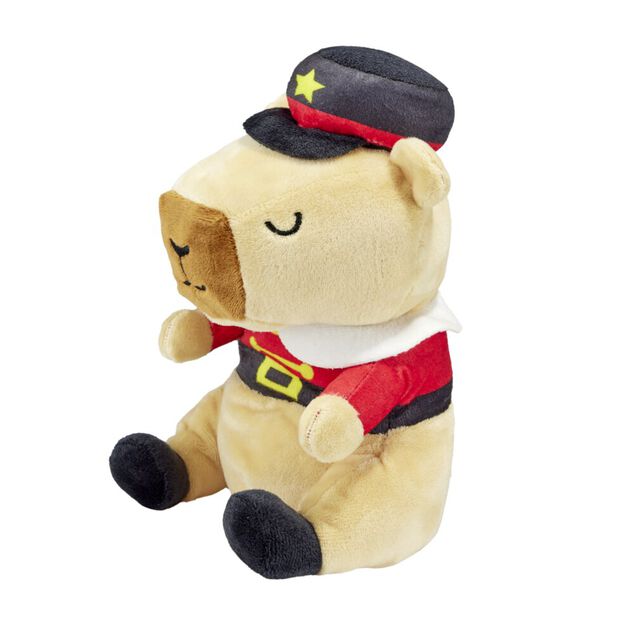 Peluche doudou enfant capybara tenue hiver polyester 11x14xH20cm (2 mod&egrave;les)