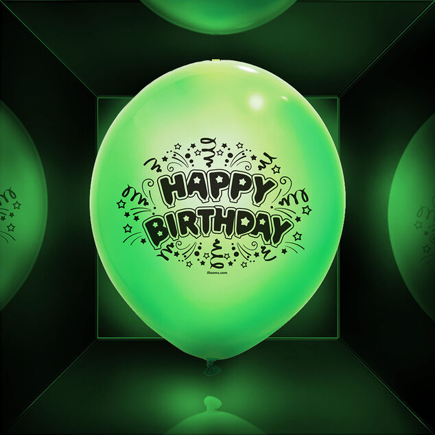 Ballon led color&eacute; Happy Birthday x 5