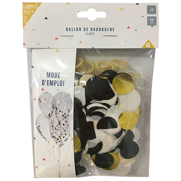 Ballon et ses confettis x6