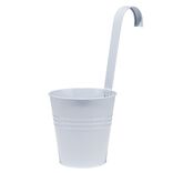 Cache pot &agrave; suspendre m&eacute;tal bleu &Oslash;13xH28cm