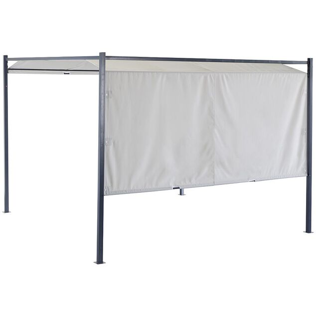 Tonnelle coulissante carr&eacute;e Nazare gris UPF50+ 298x298xH220cm